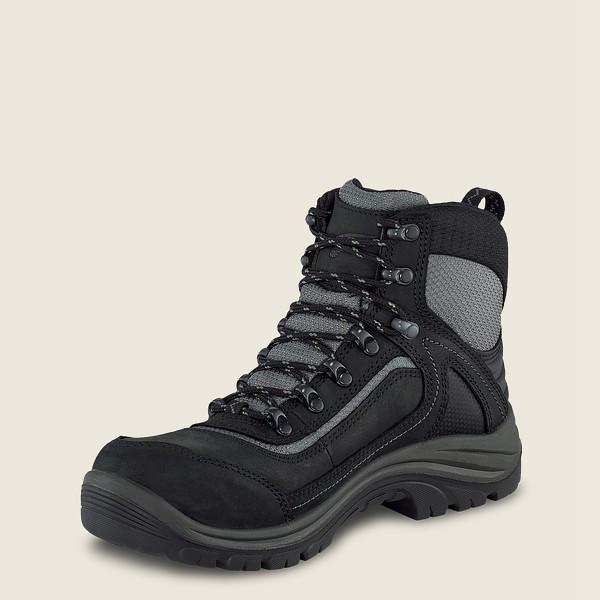 Work Støvler Dame - Red Wing Trades - 6-Inch Waterproof Safety Toe - Sort/Grå - ZXIDYF-941